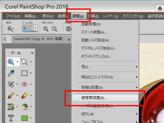 PaintShop Proで画像の背景をぼかす方法 - ミニものブログ(旧)