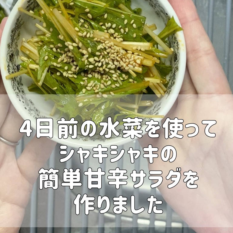 ４日前の水菜を使って