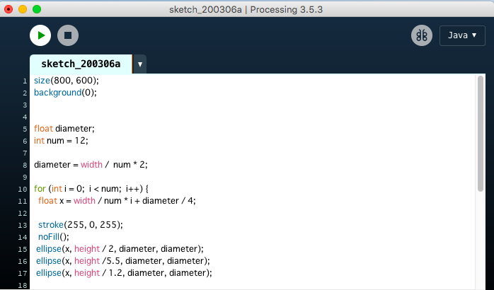 Processing 円状に動かす, Processing 円の描き方 – DJSNDL