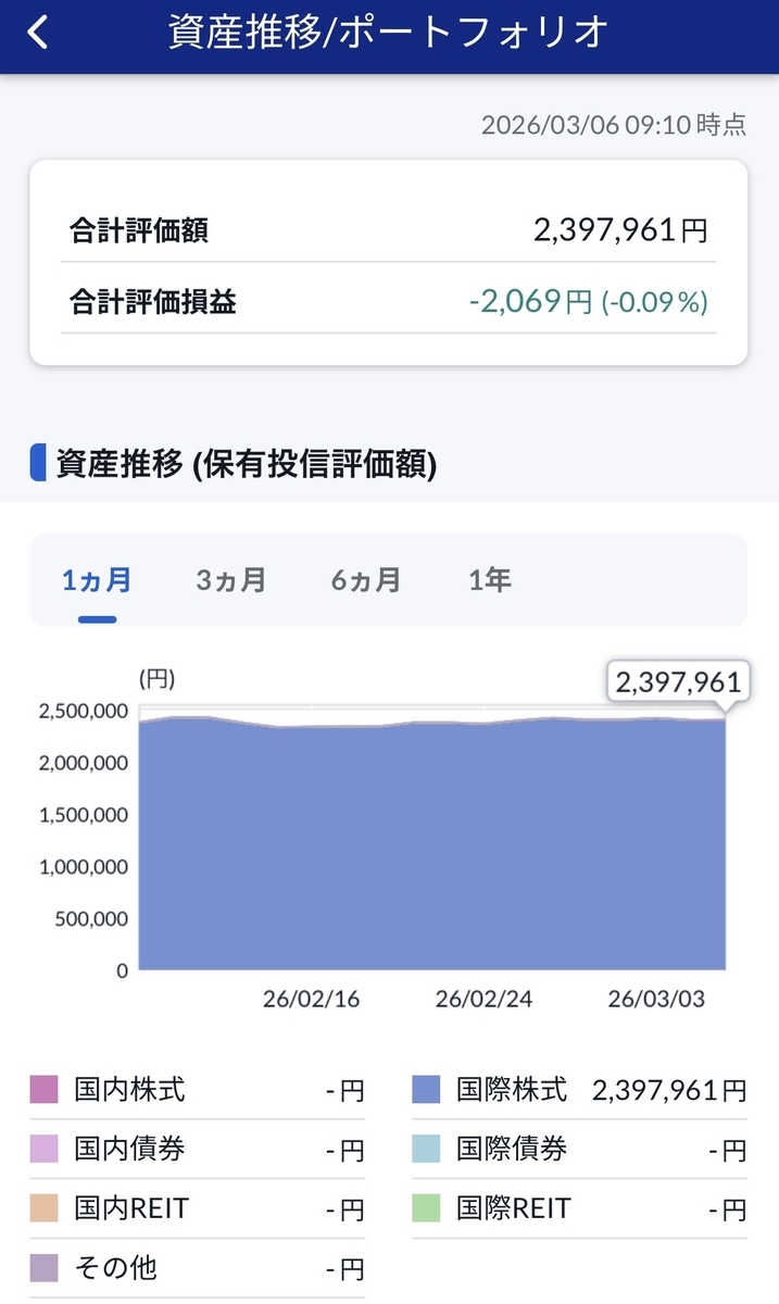 新NISA 成長投資枠 S&P500 投資状況