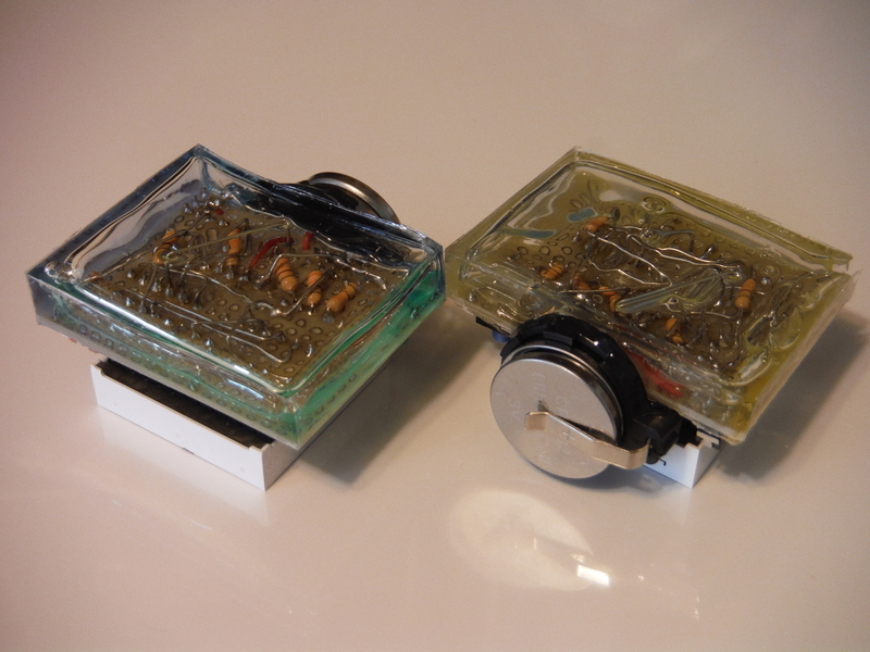 卯月工房 MDS1 自作レジン 008 レジンで8x8LEDを水中配線。ドラゴンが