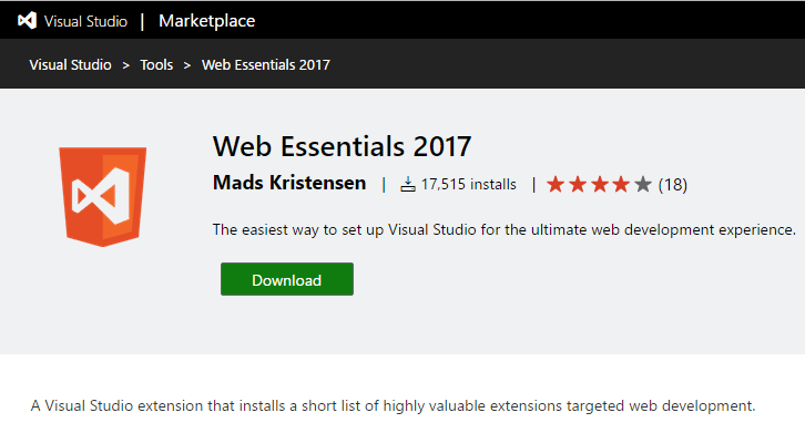 web essentials vs 2017