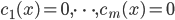 { c_1(x) = 0 , \dots , c_m(x) = 0}