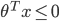 {\theta^T x \leq 0 }