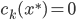 {c_k (x^*) = 0}