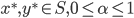 {x^*,y^* \in S , 0 \leq \alpha \leq 1}