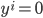 {y^i = 0}