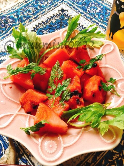 甘酸っぱいバルサミコ酢でスイカサラダ お砂糖味醂なし生活 ほっこりおうちごはん