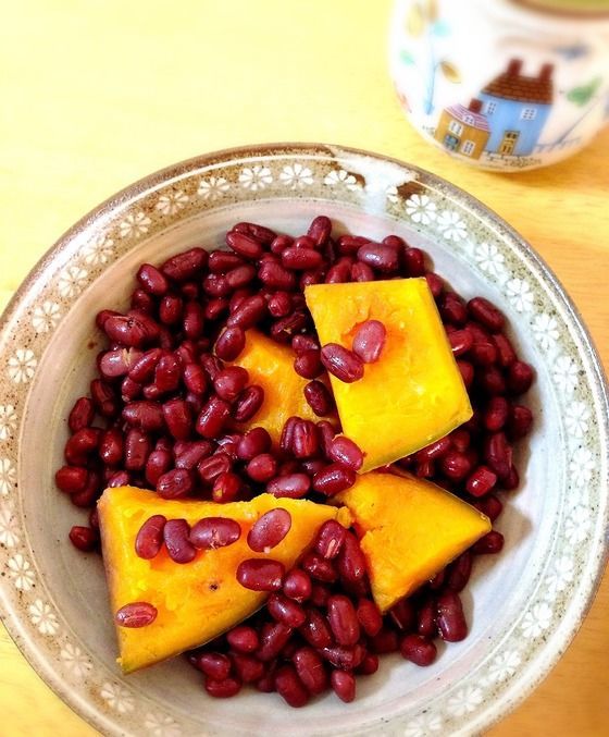 お砂糖なし 塩味の小豆南瓜 南瓜のいとこ煮 お砂糖味醂なし生活 ほっこりおうちごはん