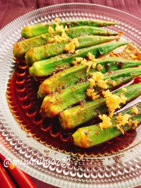 焼きオクラの生姜醤油漬け オクラマリネ 動画レシピ Marinated Okra With Ginger お砂糖味醂なし生活 ほっこりおうちごはん