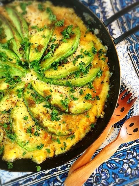 アボカドアンチョビのオープンオムレツ 魚焼きグリル お砂糖味醂なし生活 ほっこりおうちごはん