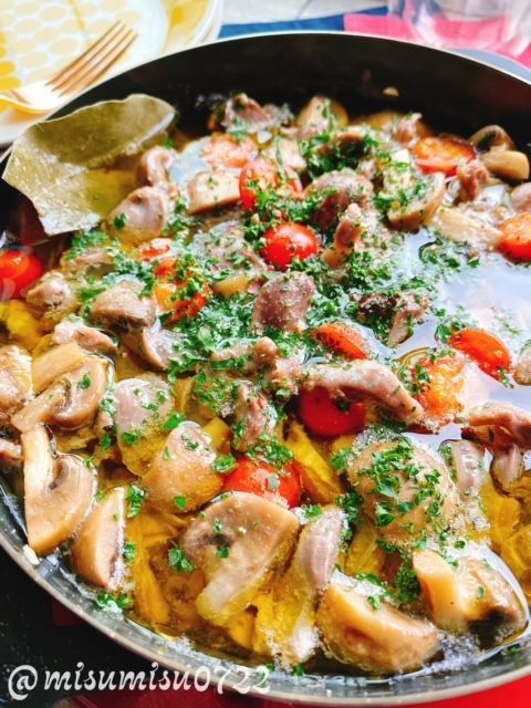 砂肝とマッシュルームのアヒージョ 動画レシピ 砂肝コンフィ Gizzard And Mushroom Ajillo お砂糖味醂なし生活 ほっこりおうちごはん