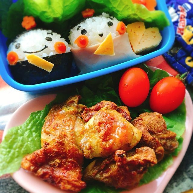 キャラ弁 タンドリーチキンとお雛様おにぎり お砂糖味醂なし生活 ほっこりおうちごはん キャラ弁 タンドリーチキンとお雛様おにぎり お砂糖味醂なし生活 ほっこりおうちごはん