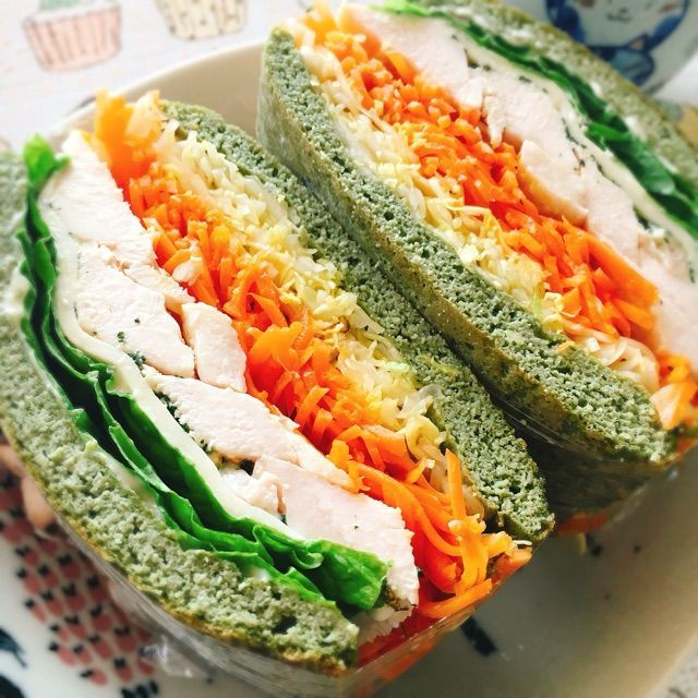 低糖質パンケーキ 大豆よもぎパンケーキでパンケーキサンドイッチ お砂糖味醂なし生活 ほっこりおうちごはん