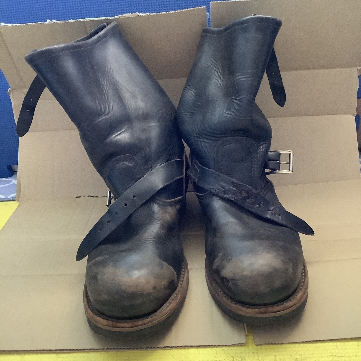 【激茶芯】格安出品!! Pt91 エンジニアブーツ ジャンク ホースハイド？ 美品 レッドウィング PT91 前期 エンジニア プリント 茶芯 2268 9D