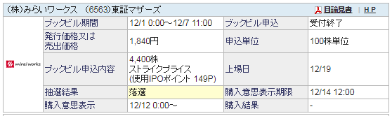 みらいワークスIPO