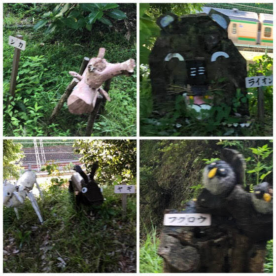 小田原城址公園子ども遊園地の動物のオブジェ