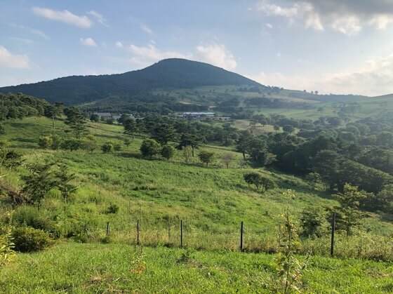 岩手県一関市にある大東ふるさと分校からみた大自然の景色