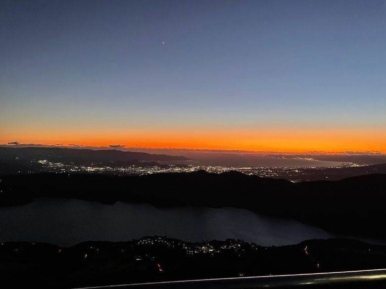 箱根宙旅で見えた夕日