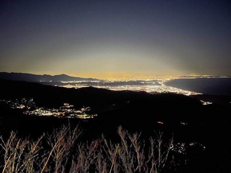 箱根宙旅で見た相模湾展望広場からの夜景