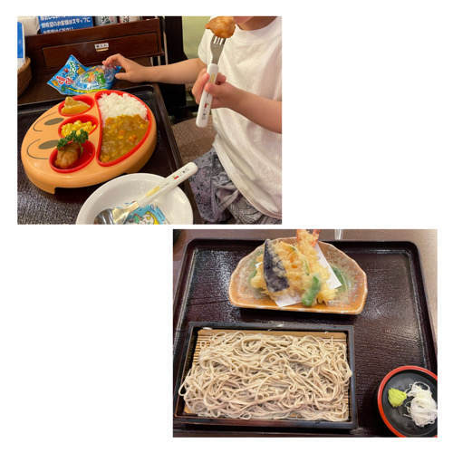 万葉の湯町田のそばと天ぷらとキッズプレート
