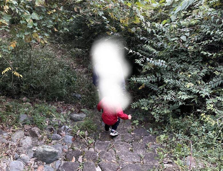ひだまりの里オートキャンプ場のサイトから川へ行ける道