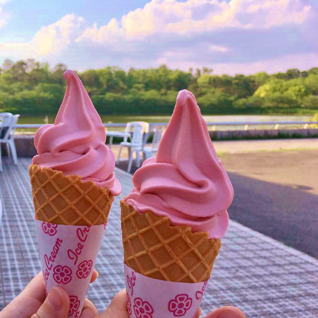 あまおうのいちごのソフトクリーム