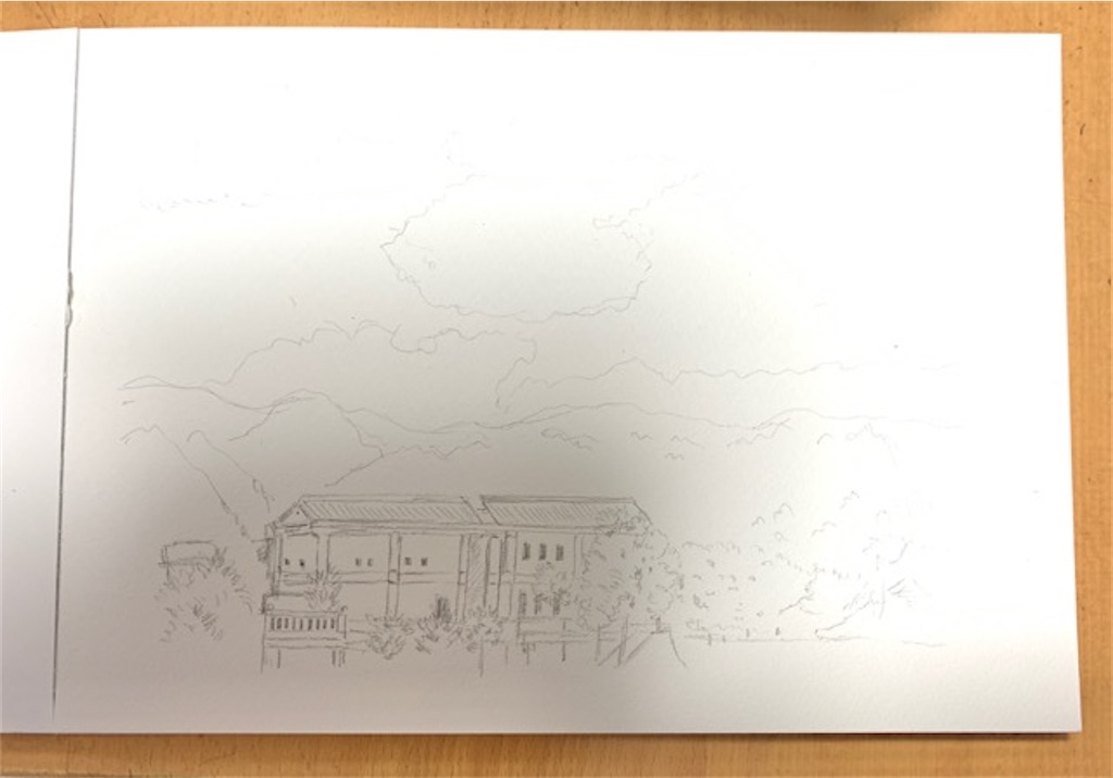 空の絵を書く練習【水彩画】