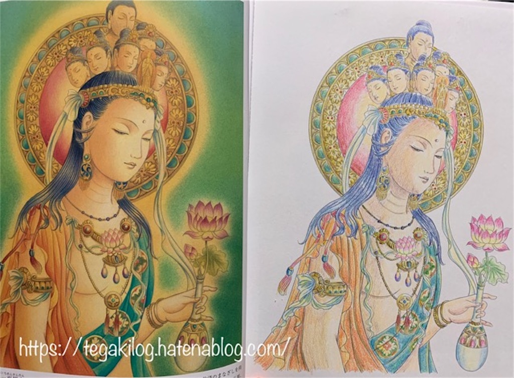 無印良品の色番号で仏画の塗り絵