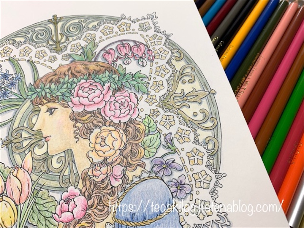 マンダラコロリアージュの【春の女神】の塗り絵