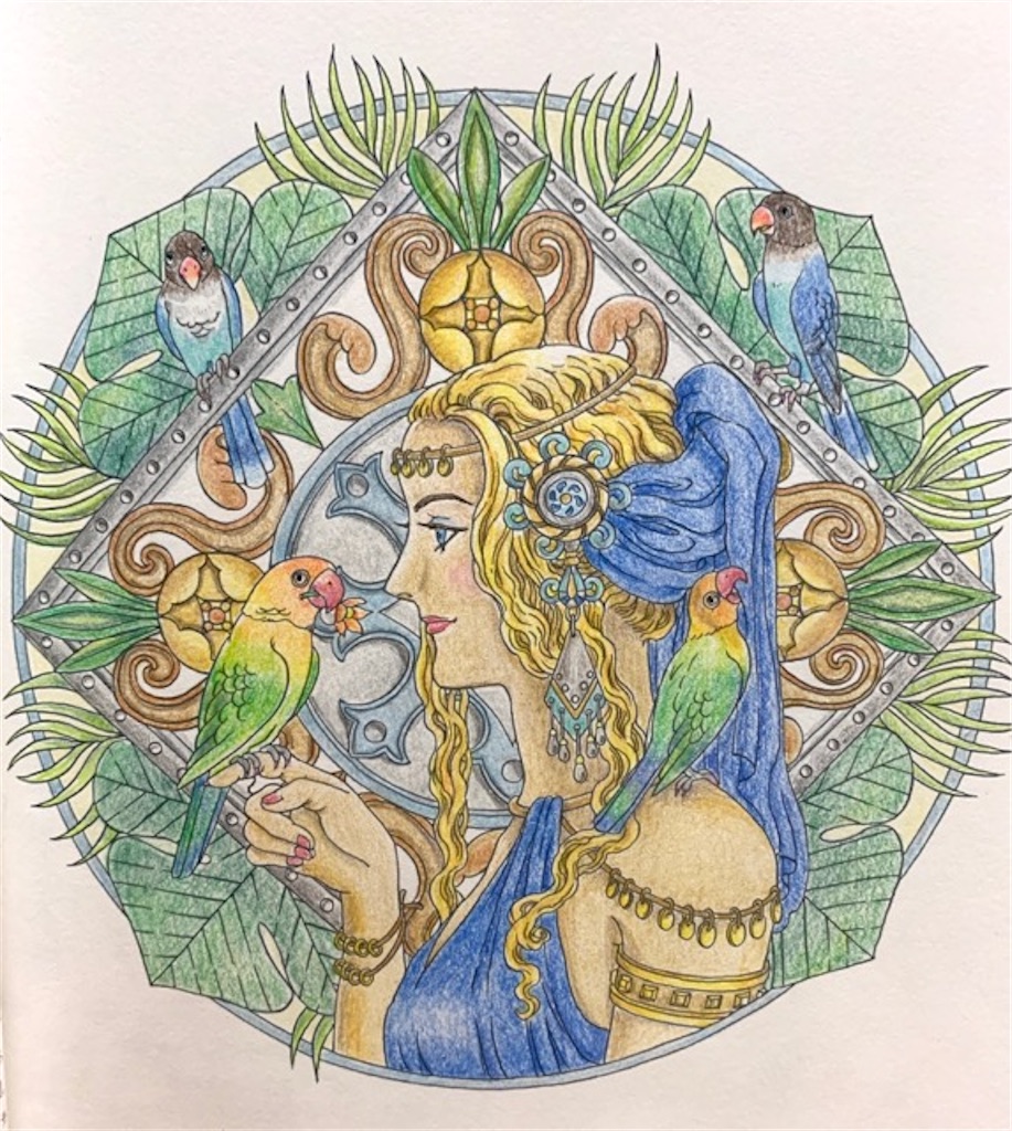 夏の女神の塗り絵「マンダラコロリアージュ」