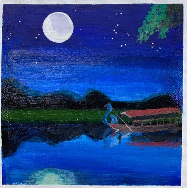 絵手書き絵画(キャンバス&アクリル絵の具)