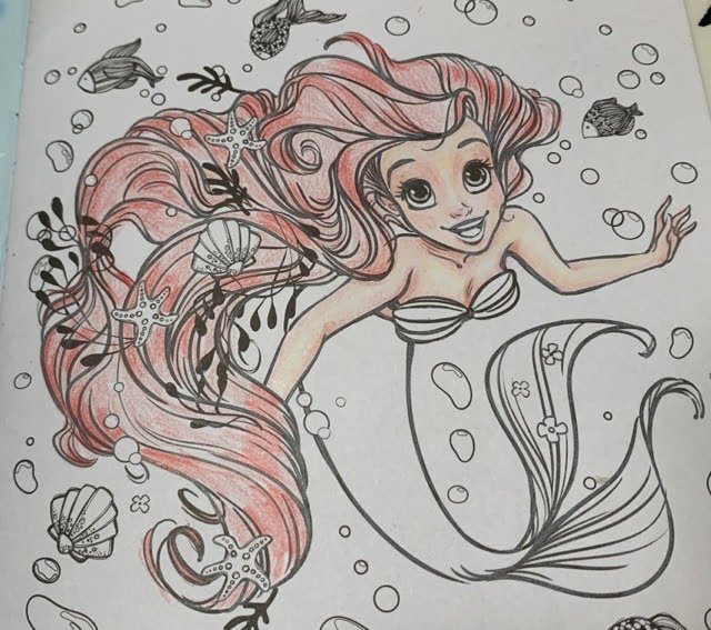 ユノ on twitter: "100均ぬりえのアリエルさん。 #大人のぬりえ #アリエル #いいねした人全員フォローする #イラスト好きな人 【100均のアートぬりえアリエル】水中を白ペンでキラキラさせてみた - てがきーの
