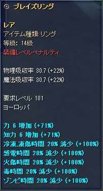 14級レアなリングそのにのLv122でのペナルティ具合