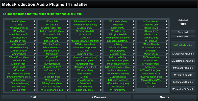 MeldaProduction Audio Plugins 14.08な109品