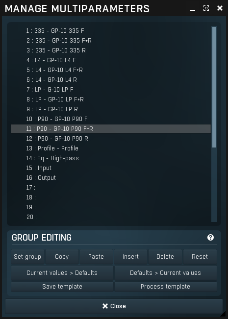 Manage MultiParameters