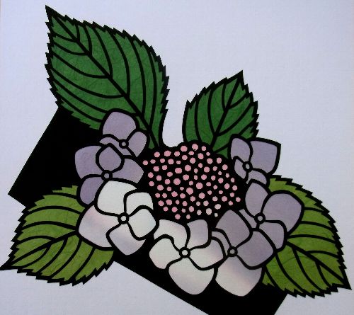 季節なので あじさい の切り絵を２点 佐藤光雄の切り絵日記