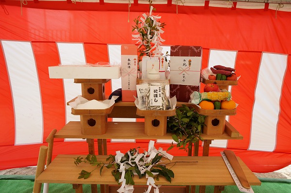 浅口市寄島町 6LDKの2世帯住宅・地鎮祭