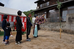 浅口市寄島町 6LDKの2世帯住宅・地鎮祭の様子