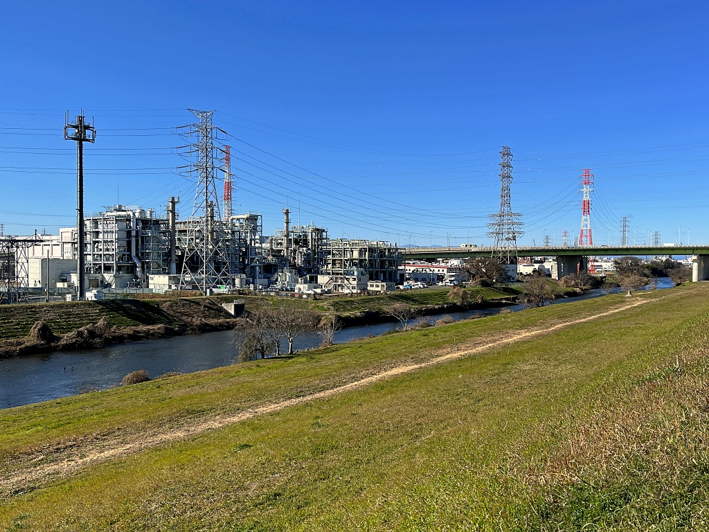 水彩画 F4 埼玉県志木新河岸 水彩画 F4 埼玉県志木新河岸