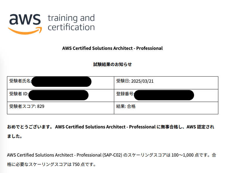 AWS Certified Solutions Architect - Professionalに合格した（3年