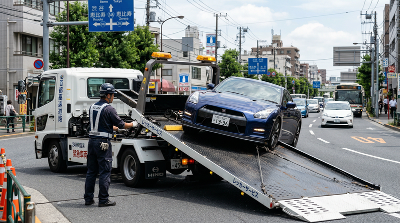 レッカー車による車の搬送