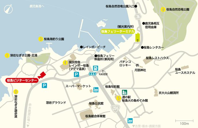 桜島港周辺地図