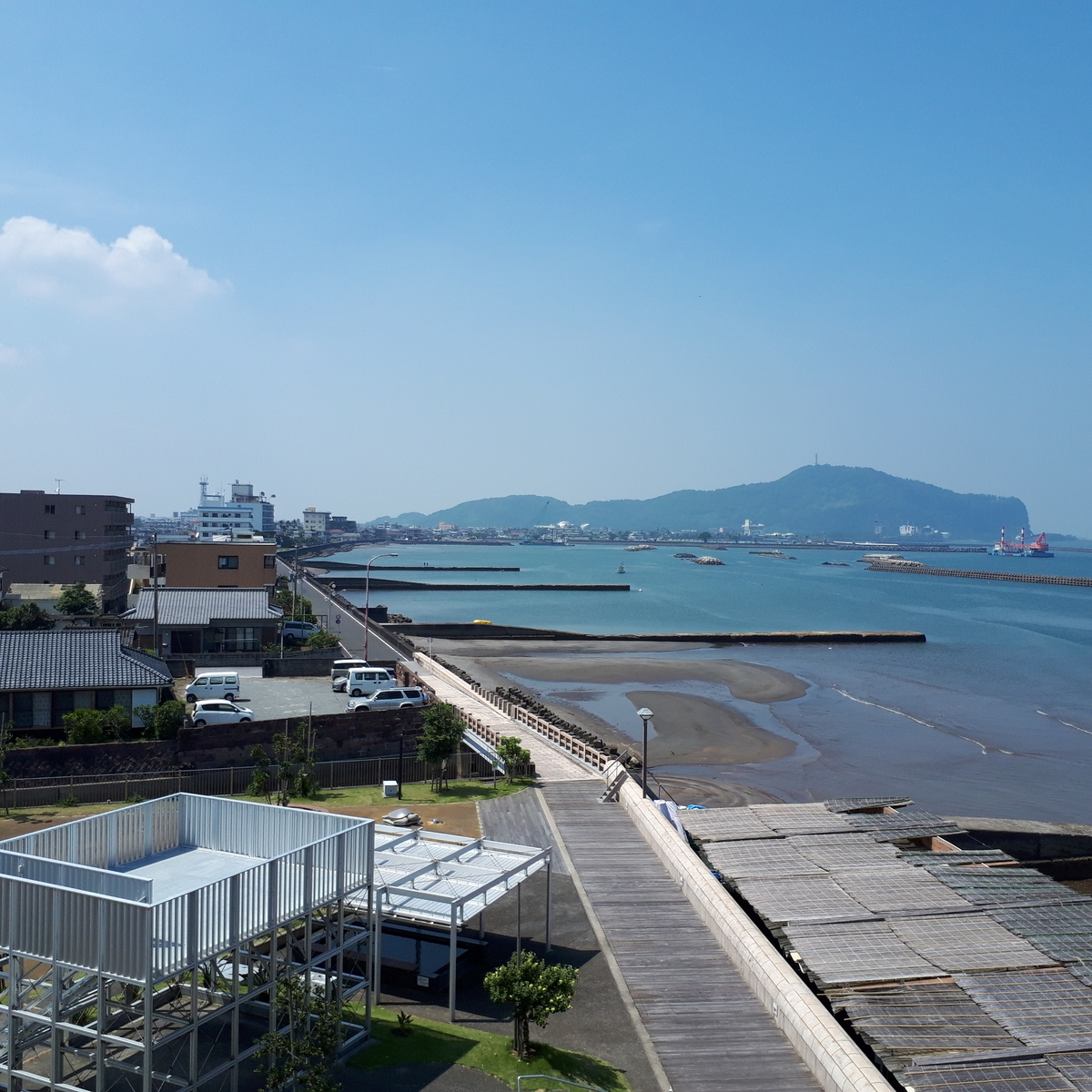 指宿 砂蒸し会館 砂楽 3階 休憩所 展望テラス