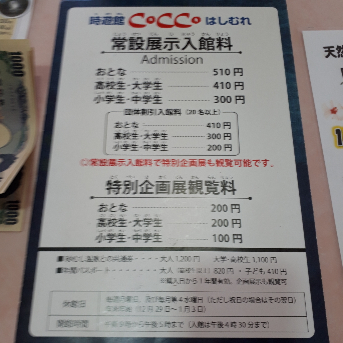 指宿市考古博物館 時遊館 Cocco はしむれ 入館料
