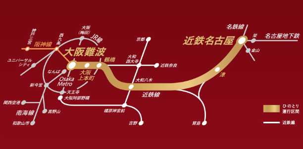 近鉄 80000系 名阪特急 ひのとり 運行路線