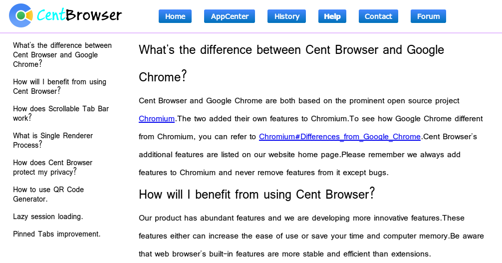 CentBrowserのMacType動作