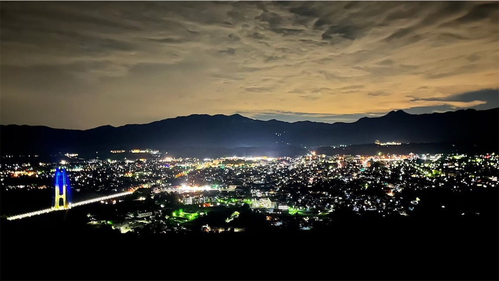 秩父ミューズパークの展望台から見える夜景①