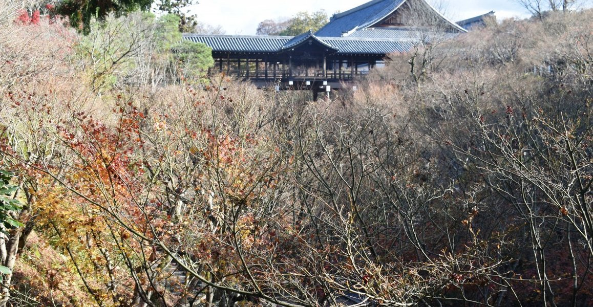 2018年12月12日 臥雲橋より通天橋 落葉 撮影:MKタクシー