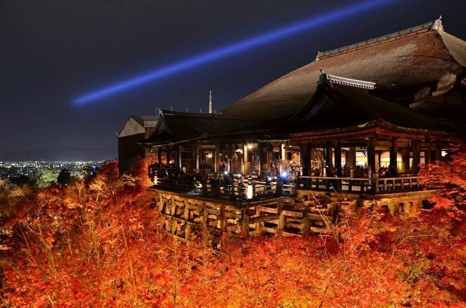 清水寺の紅葉ライトアップ 見頃 2014年12月1日 撮影:MKタクシー
